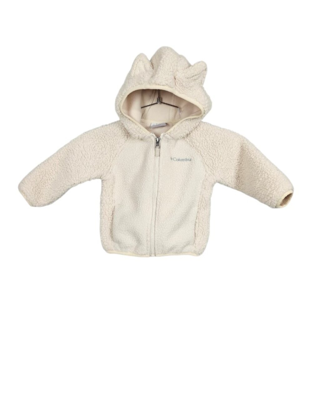 Columbia Foxy Baby Sherpa Fleece Full Zip Ear Hooded Jacket Cream Toddler 12-18M